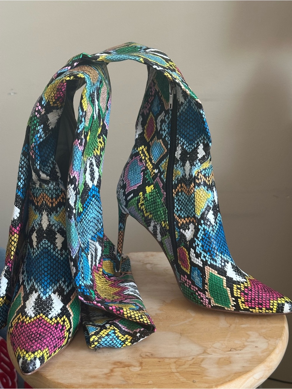 Steve Madden Multicolor Snake-Print Over-the-Knee Boots - Picture 2 of 2